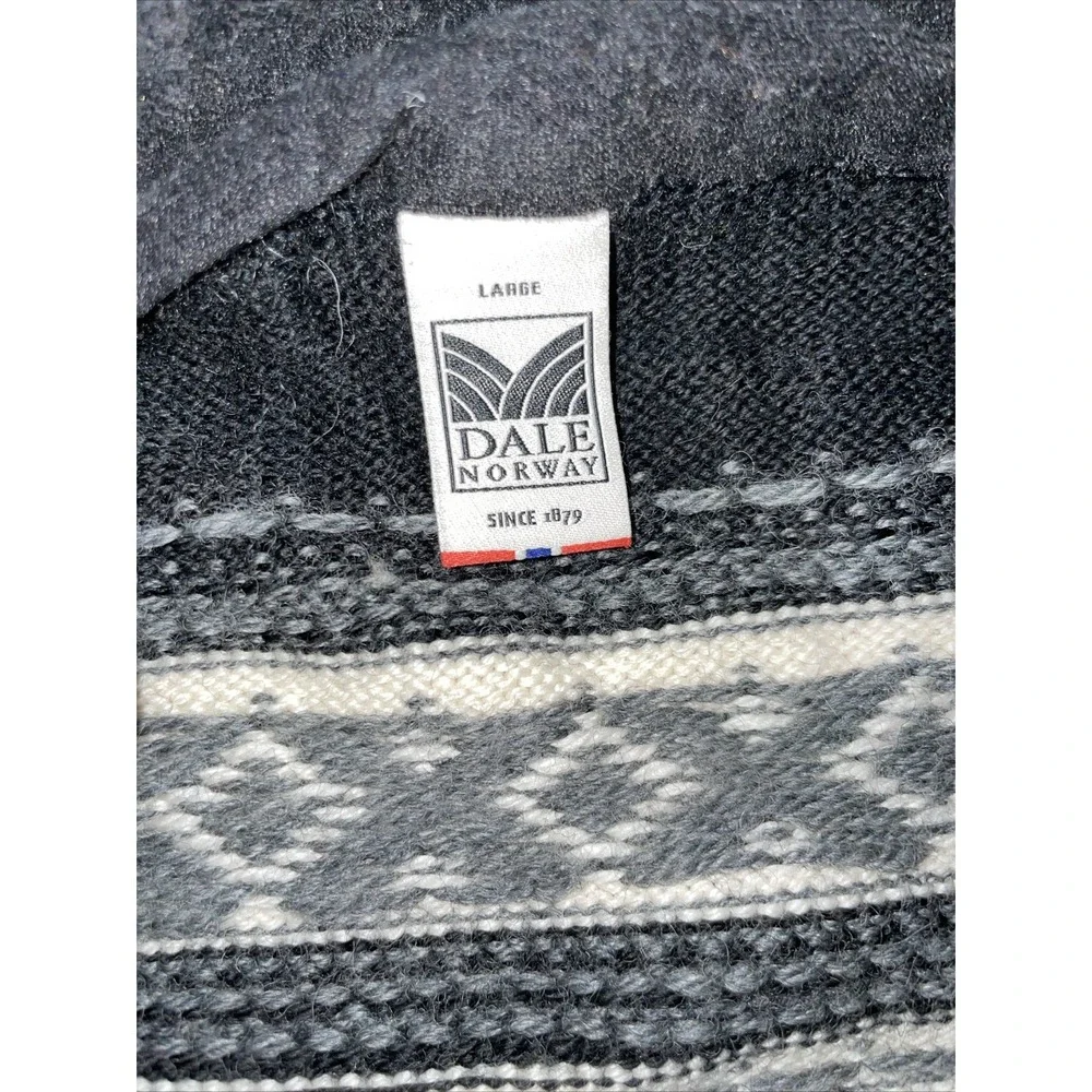 Vintage Dale Of Norway Wool Sweater Large 1/4 Zip Fair Isle Nordic-DAMAGED